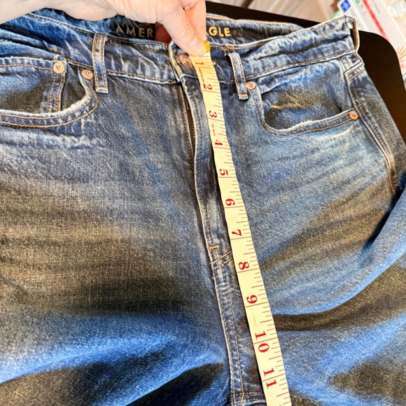 American Eagle Jeans Size 8 Super High Rise Baggy Wide Leg Jeans Blue - Picture 9 of 10